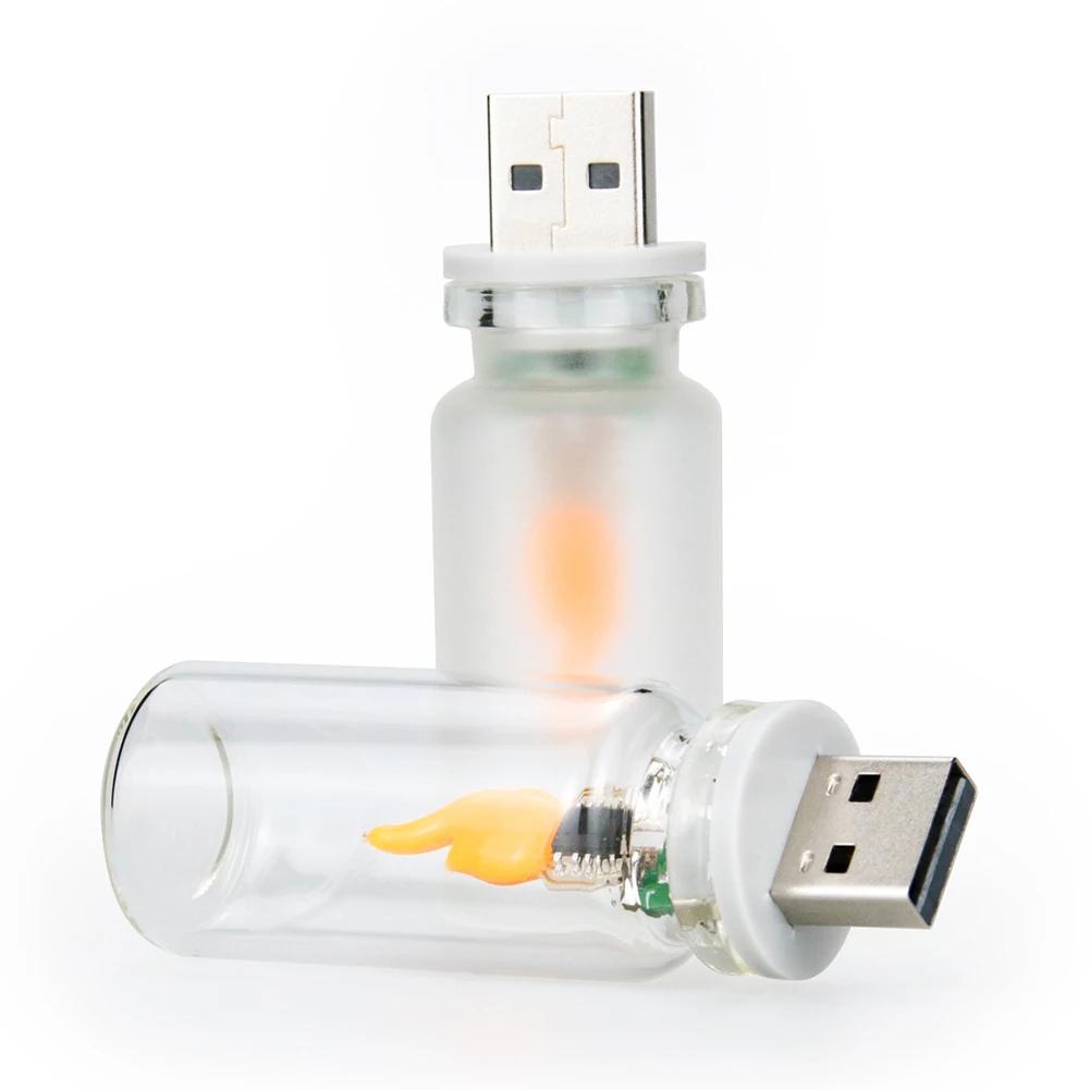5V USB Led Flash Candles Light Bulb Car Interior Decoration Light Car Ambient Lamp Night Light for Holiday Home Car Decoration