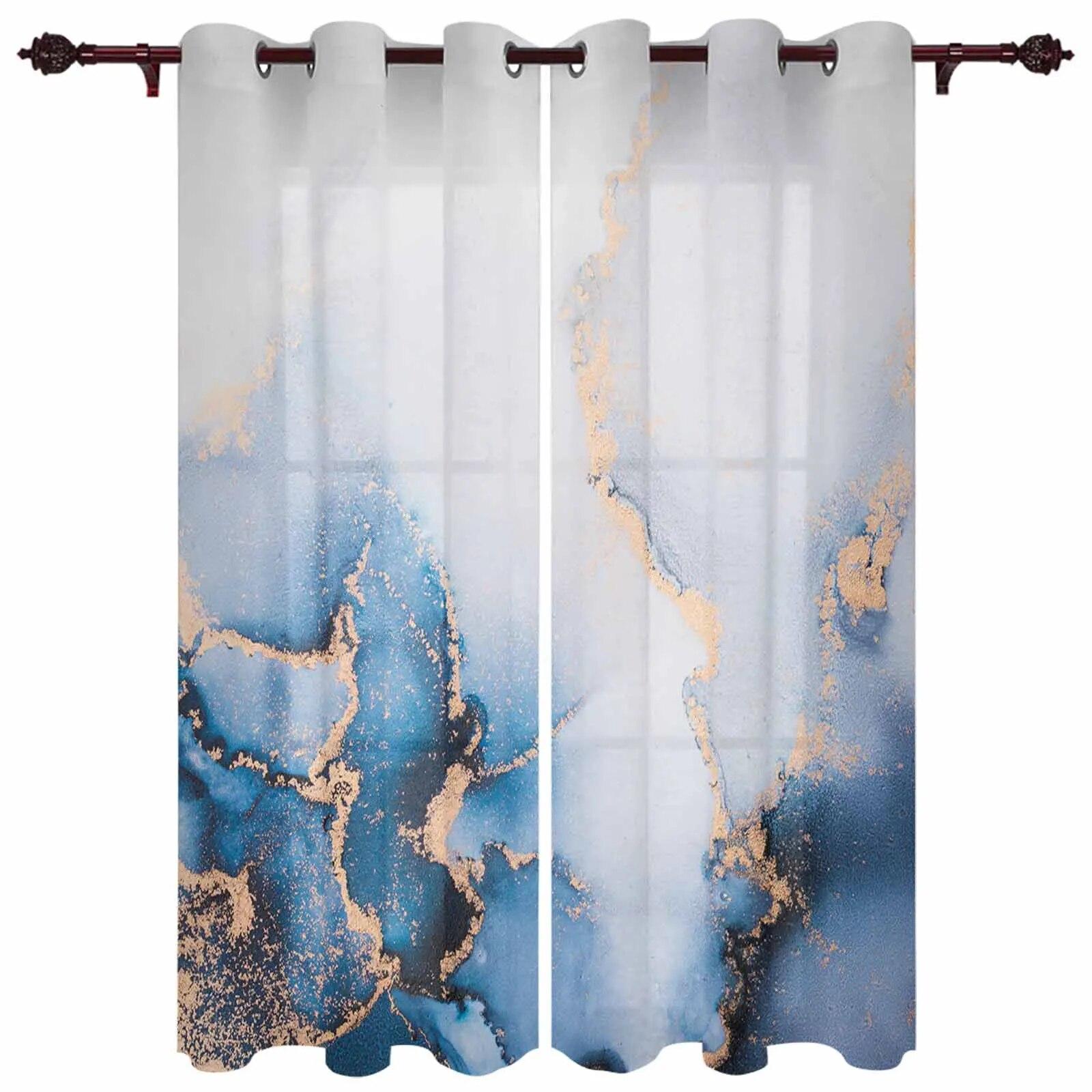

Абстрактные модернистские шторы с мраморным узором для гостиной, современный домашний декор, кухонные шторы, оконные шторы для спальни W100 x H160cm x2