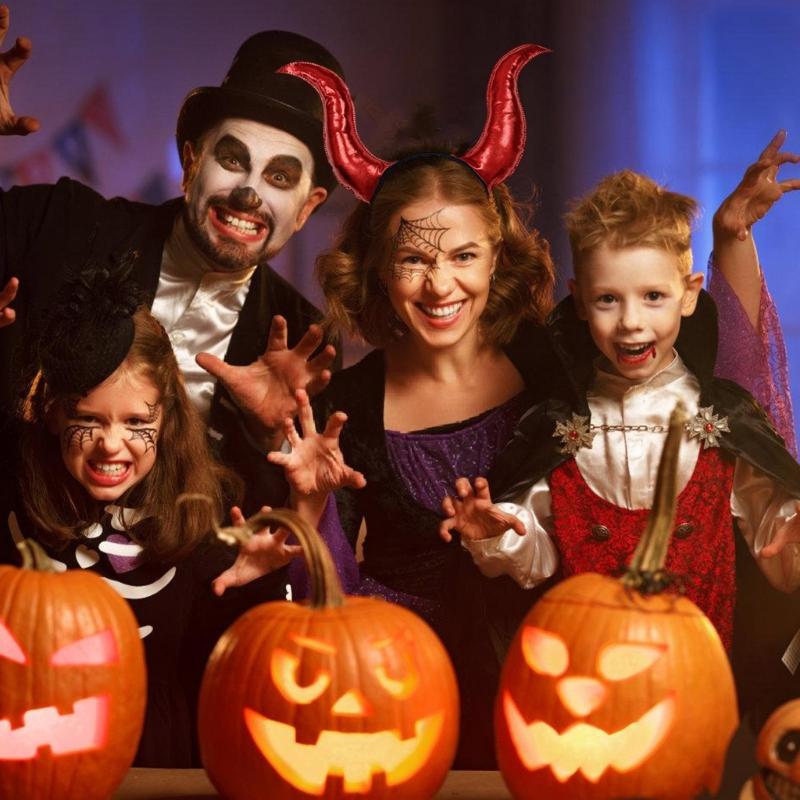 Halloween Cloth Devil Horn Headdress Nonslip Comfort Stretchable Unisex Hairband Props For Daily Use Event