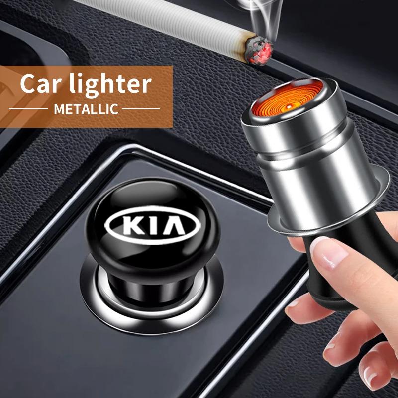 1pcs 2025 Fashion New Car Interior Cigarette Lighter Power Plug Emblem Car Accessories For Kia Rio Ceed Sportage Cerato Soul Sorento K2 K5 Flip