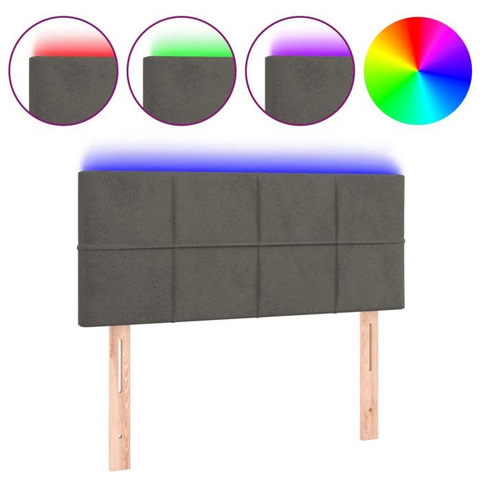 VidaXL LED Headboard Bedroom Furniture Single Bed Accessory Headboard Bed Frame Interior Dark Grey 3121643