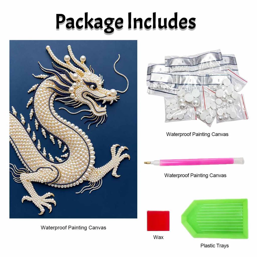 DIY Pearl Diamond Art Painting Kits for Adult and Beginners,Majestic Dragon Sparkling Painting Craft Home Wall Decor Handmade Gift