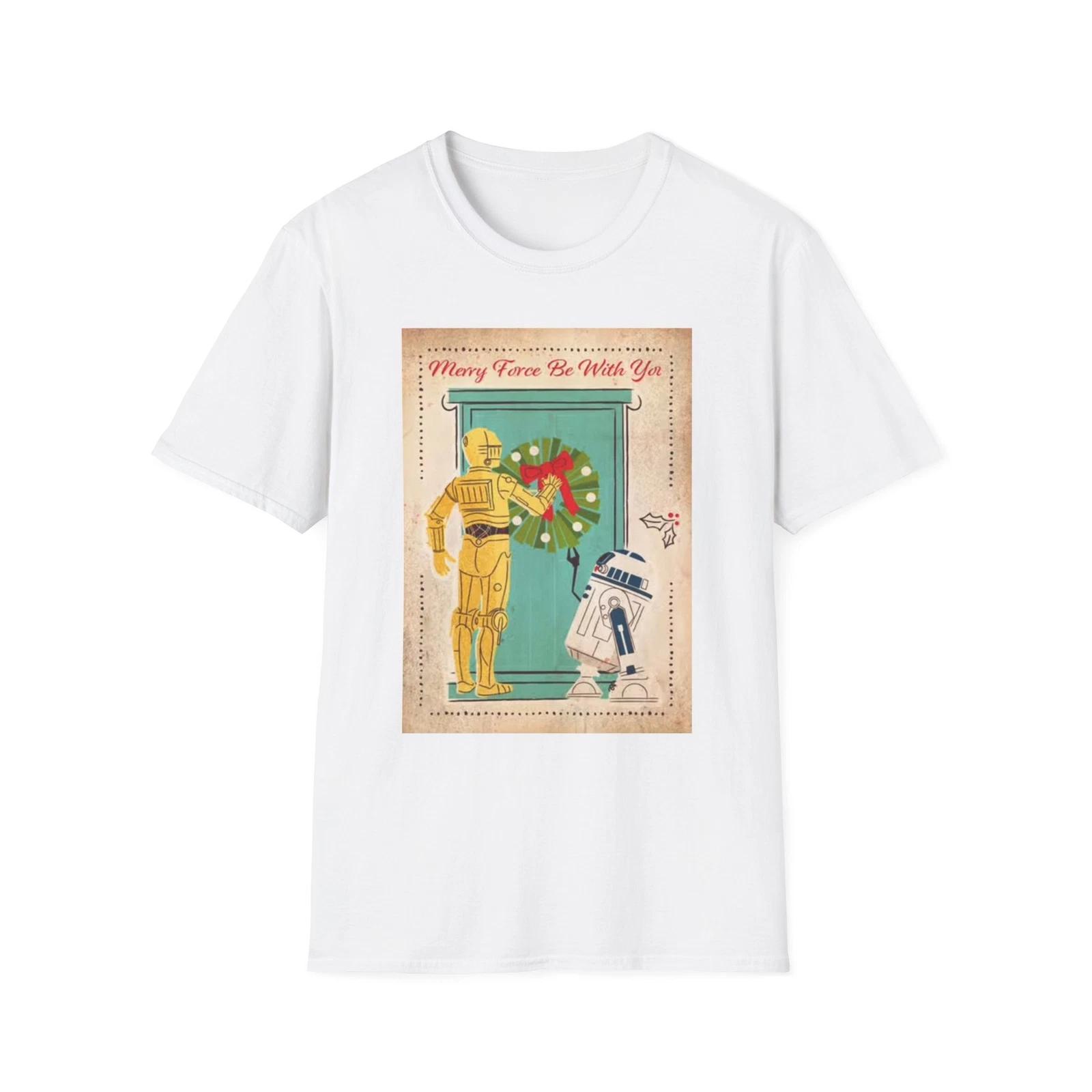 Men s and Women s T-shirts Merry Force Be With You Graphic XS