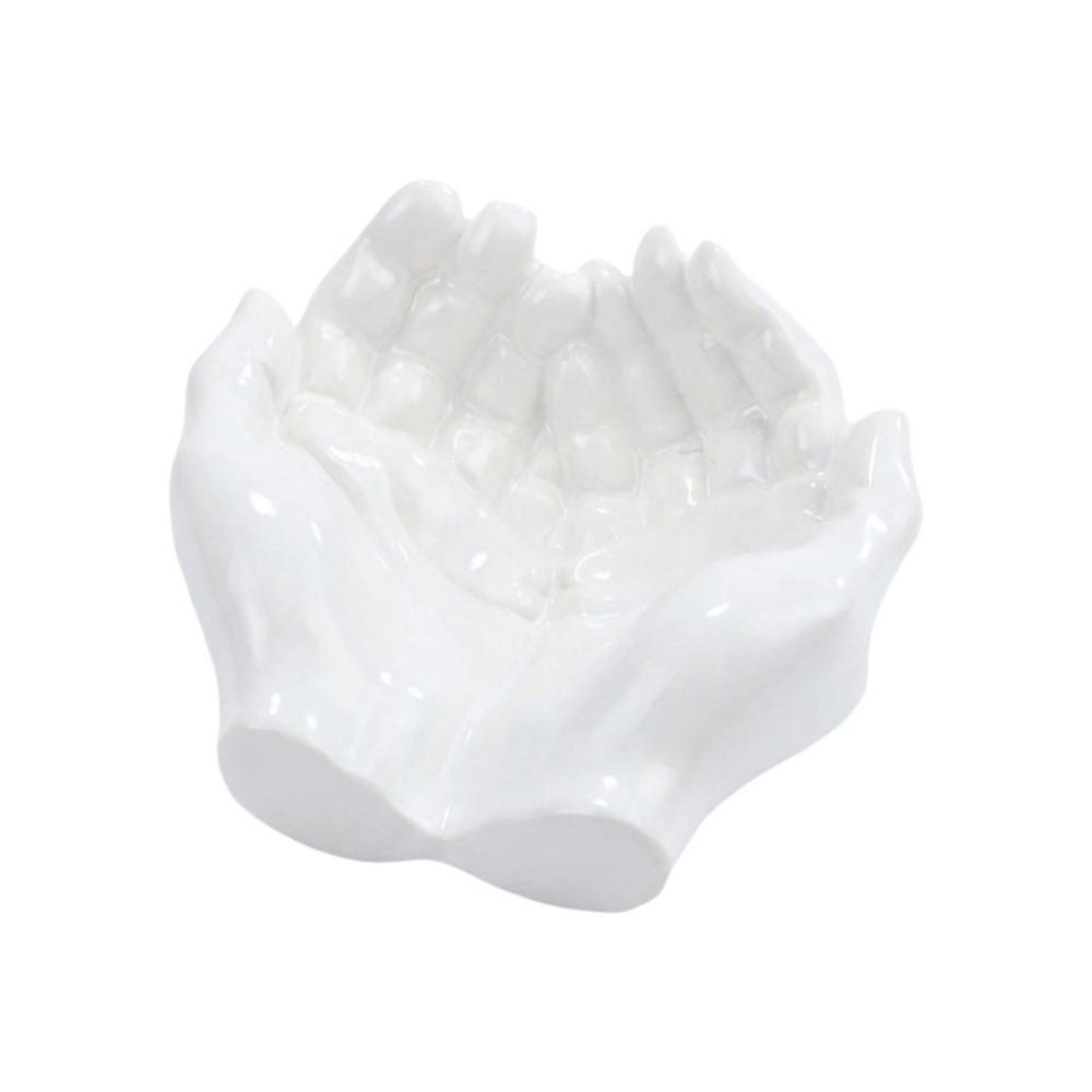 Resin Cupped Hands Tray Decorative Key Storage Tray Palm Ornament Hand Shaped Key Tray Home Decor
