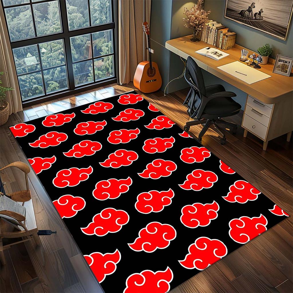 Naruto Anime Rug Carpet Large Area Rug Non Slip Washable Floor Mat Gamer Room Bedroom Home Decor