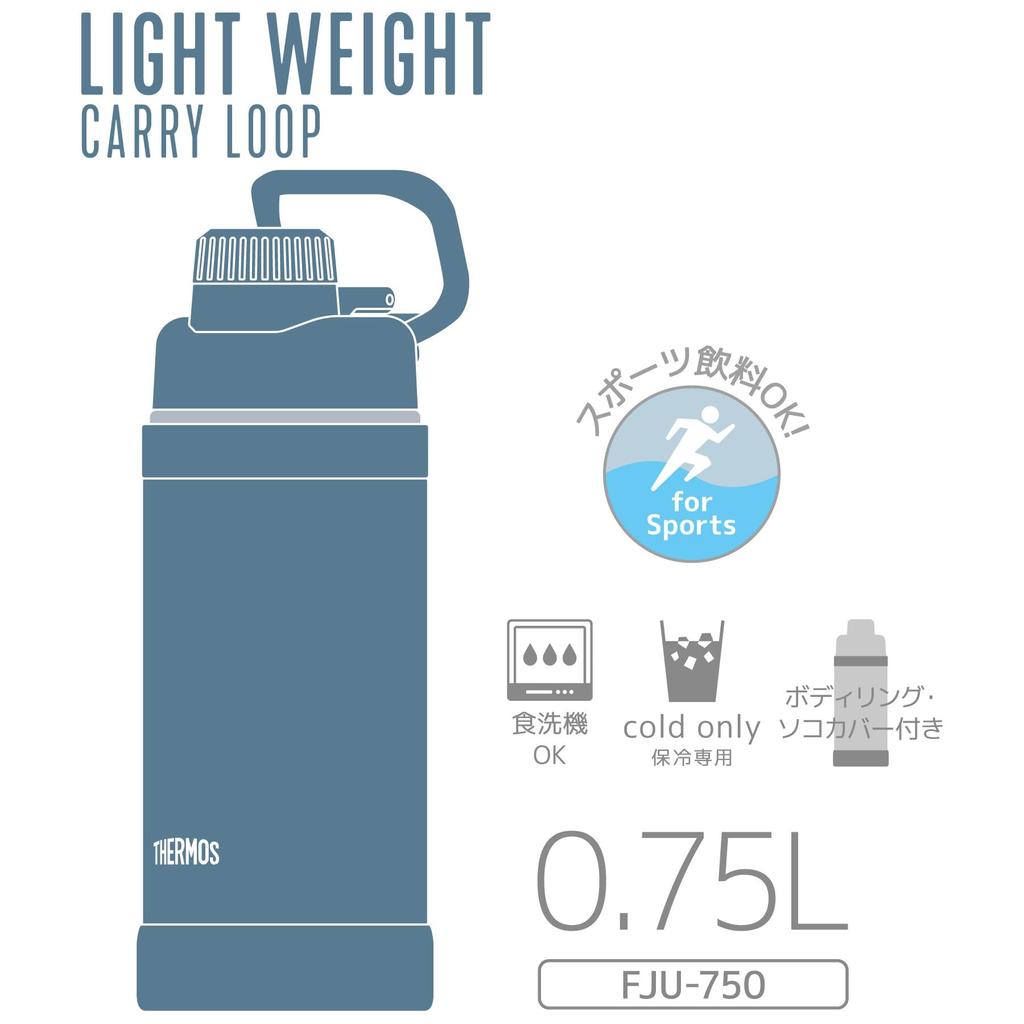 Thermos water vacuum insulated sports ash convenient carry direct removable spout for easy cold storage only ASB [With handle/dishwasher safe] bottle,