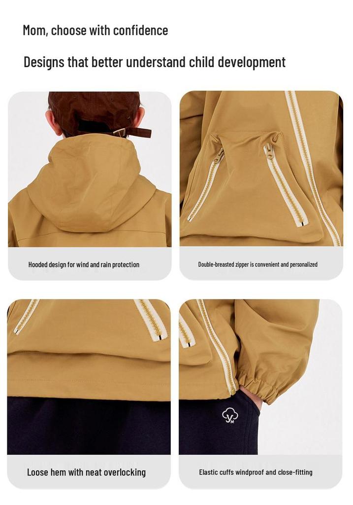 Children's 2026 Autumn Lightweight Slim Fit Korean Style Windbreaker Jacket for Boys