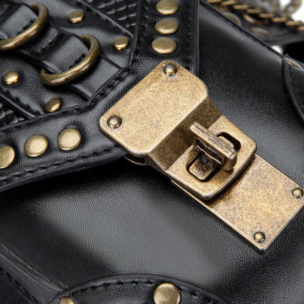 Chain Bag Women's Small Bag Steampunk Retro Motorcycle Bag Women's Shoulder Messenger Bag Women's Waist Bag