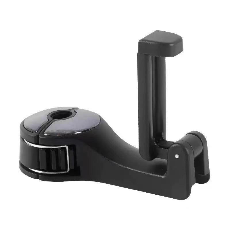 2-in-1 No Drill Car Headrest Phone Holder Hidden Rear Seat Lock Hook for Vehicle Back Seat Phone Mount Accessory