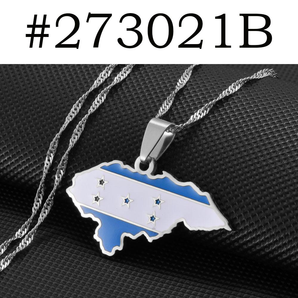 Anniyo NEW Honduras Map Flag Pendant Necklaces for Women Men Honduran Jewelry #273021