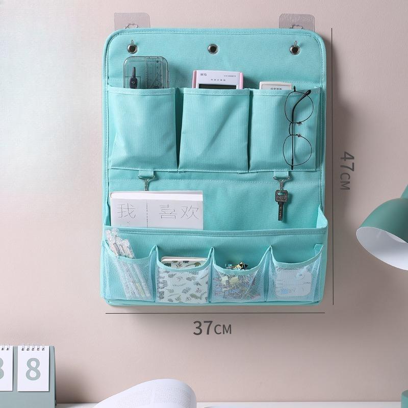 

Foldable Fabric Bedside Hanging Bag with Hook Pocket Organizer-Perfect for Dorm Room,Wardrobe Accessorie-Sturdy and Space-Saving синій