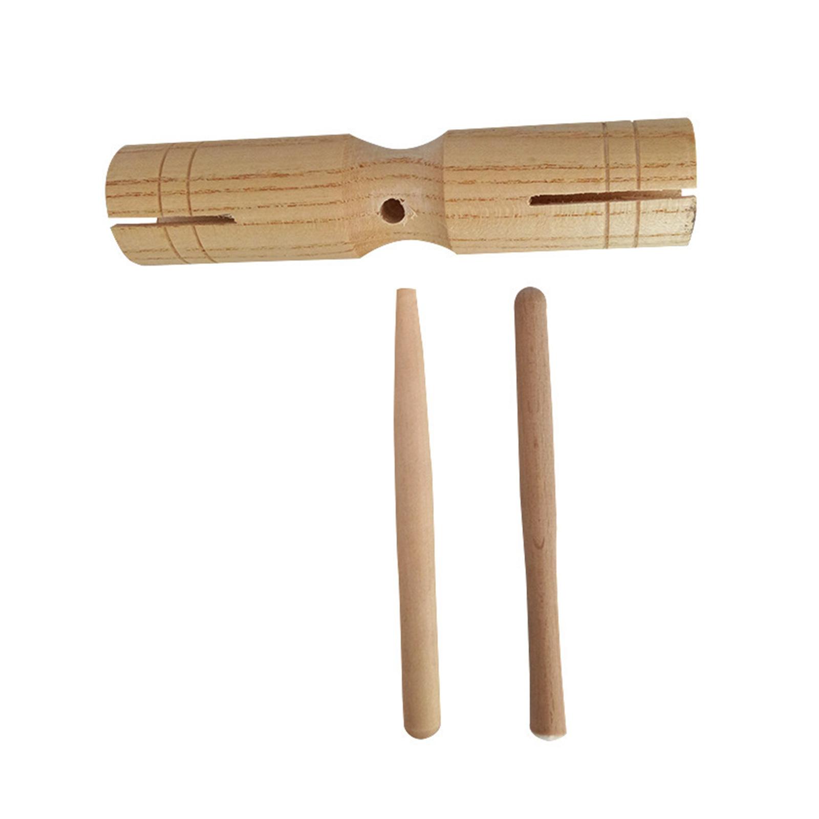 Wood Percussion Blocks Professional Block Handheld Wood Blocks Orff Instrument Handheld Rhythm Blocks Musical Tone Block 19x3.5CM