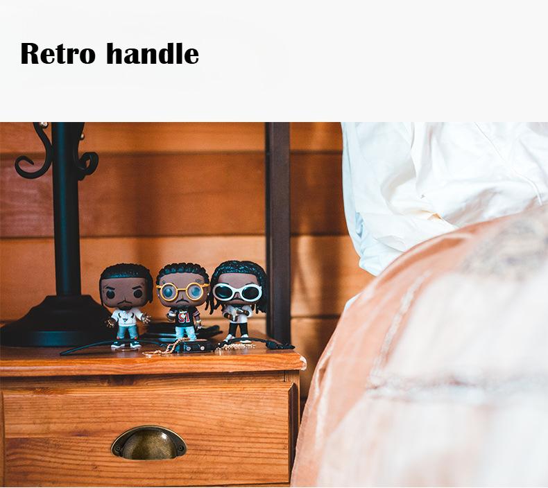 4pcs Antique Handles Vintage Cabinet Knobs Retro Drawer Door Box Handle Cupboard Brass Frame Pull Furniture Hardware