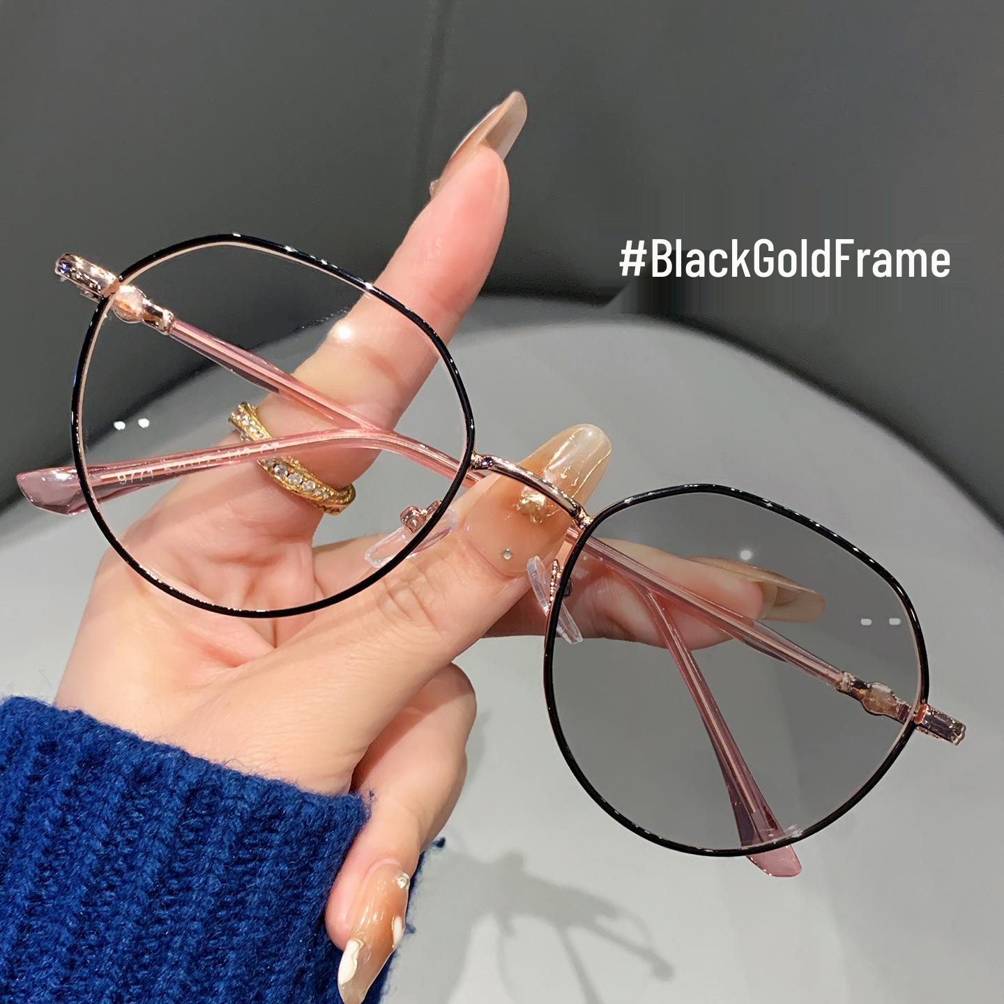 

Fashionable Unisex Metal Frame Photochromic Myopia Glasses with Anti-Blue Light