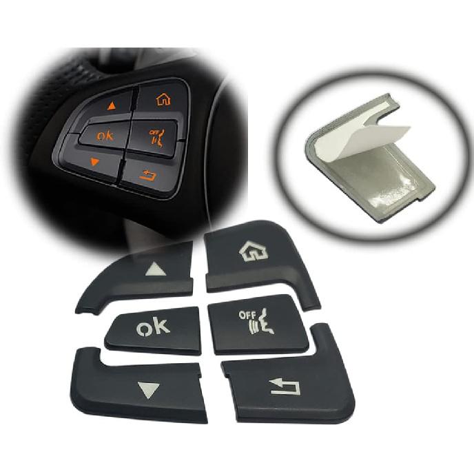 Angelguoguo Car Steering Wheel Button Switch Trim Cover Sticker Fit for Mercedes Benz C GLC V Class W205 X253 W447