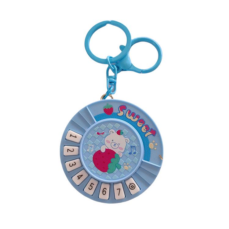 Mini Guitar Keychain with DJ Scratch Sound - Fun Musical Schoolbag Toy for Kids