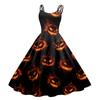 Dámské sexy šaty s potiskem Halloweenu, odhalující ramena, punkový vintage styl