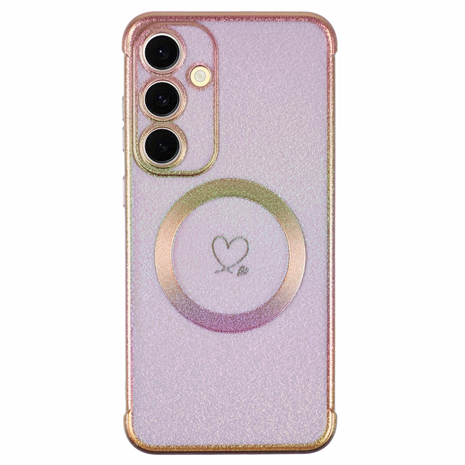 

For Samsung Galaxy S24 Magnetic Case TPU Gradient Electroplated Phone Cover Colorful Purple