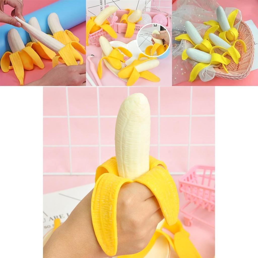 Fun Banana Stress Relief Toy For Kids, Teens Squeeze, Vent, And Play!