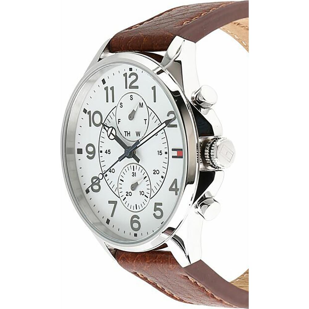Tommy Hilfiger Dean Silver Brown Leather Men's Quartz Watch 1791274