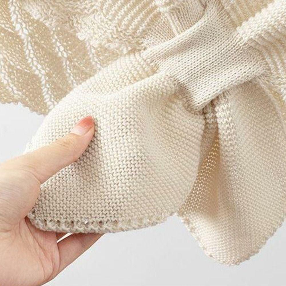 Knitted Cross Shawl Solid Color Fake Collar Cape Fashion Air-conditioning Outerwear  Summer