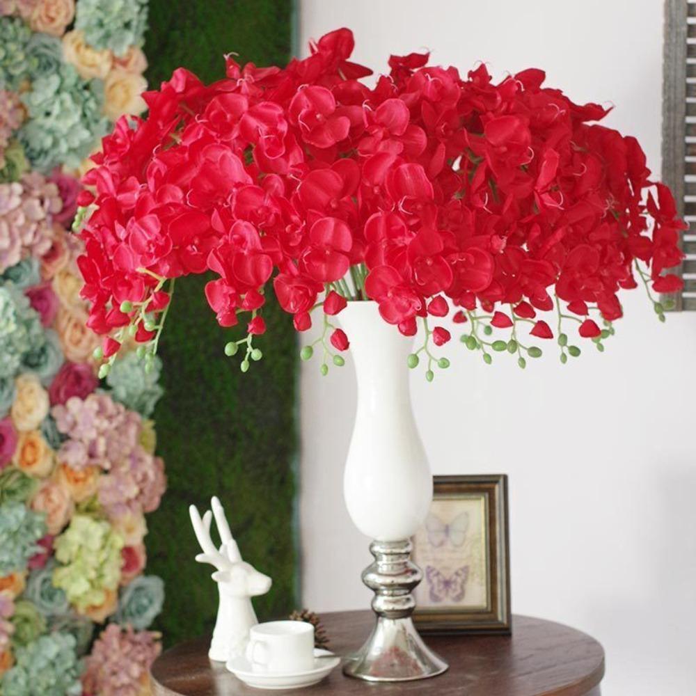 DIY Craft Butterfly Orchid Artificial Silk Fake Plant Flower  Home Decoration