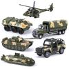 S Metal Military Armored Vehicles Decorative Models Alloy Helicopter Tank Submarine Emulational Car Toys For Boys Kids Gifts