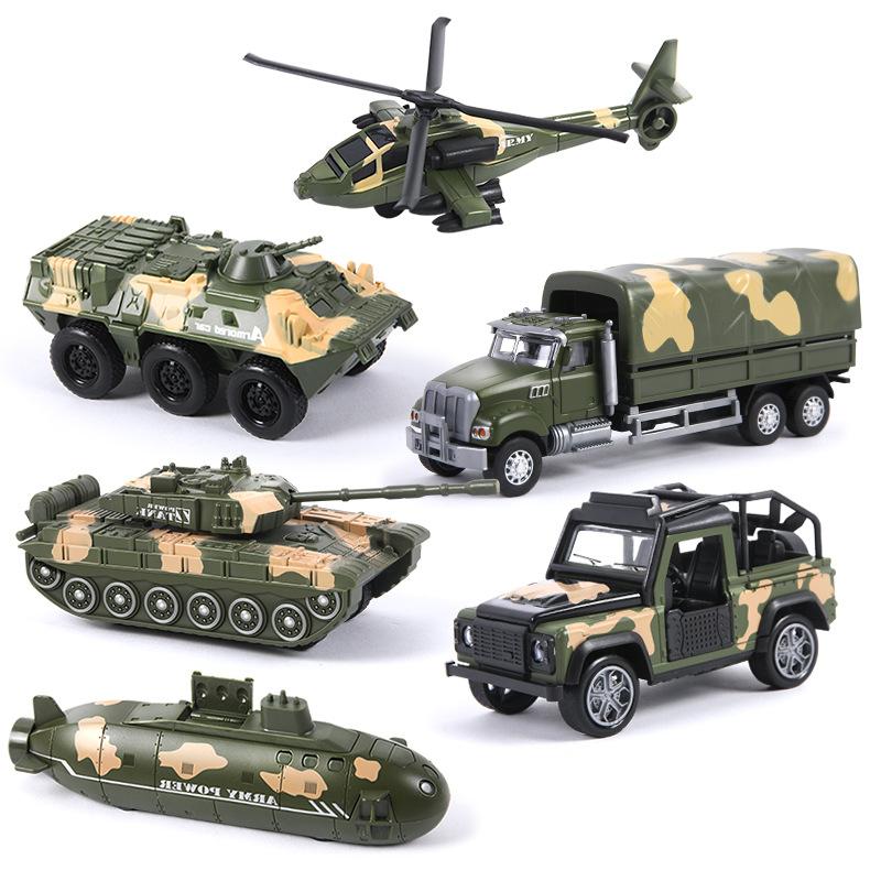 S Metal Military Armored Vehicles Decorative Models Alloy Helicopter Tank Submarine Emulational Car Toys For Boys Kids Gifts