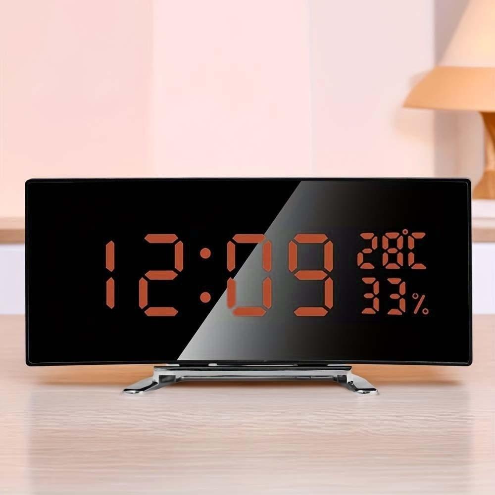 Curved Screen Desk Clock Large Table Clock Modern LED Digital Clock  Home Decor