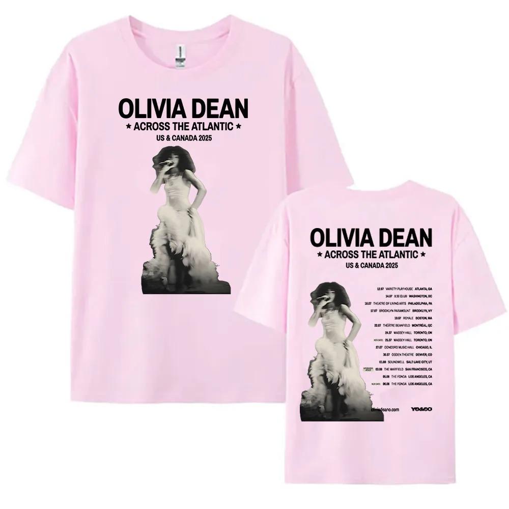 Across The Atlantic US & Canada Tour 2025 T-shirt Olivia Dean Graphic Printing Tshirts  Plus Size Streetwear Cotton Top Hip Hop