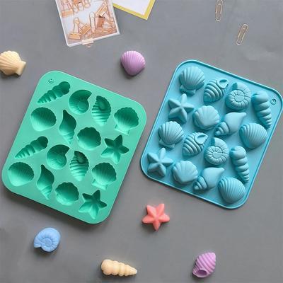 Schokolade Silikonform Muschel Meerestierform Süßigkeiten Pudding Kuchen Dekorationsform 3D 16-Kavitäten