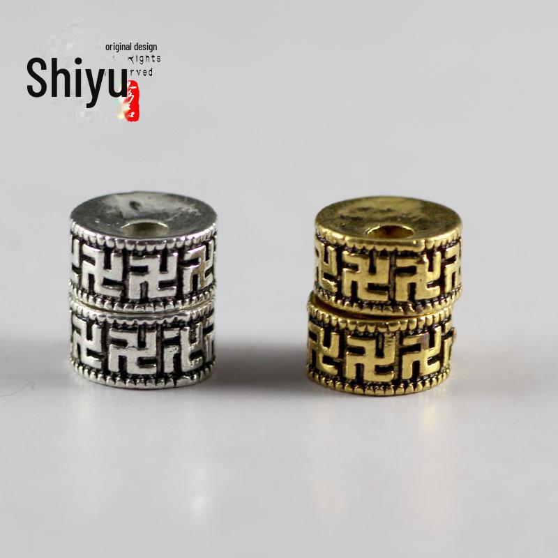 Tibetan Silver Alloy Buddhist Spacer Beads for DIY Jewelry Accessories