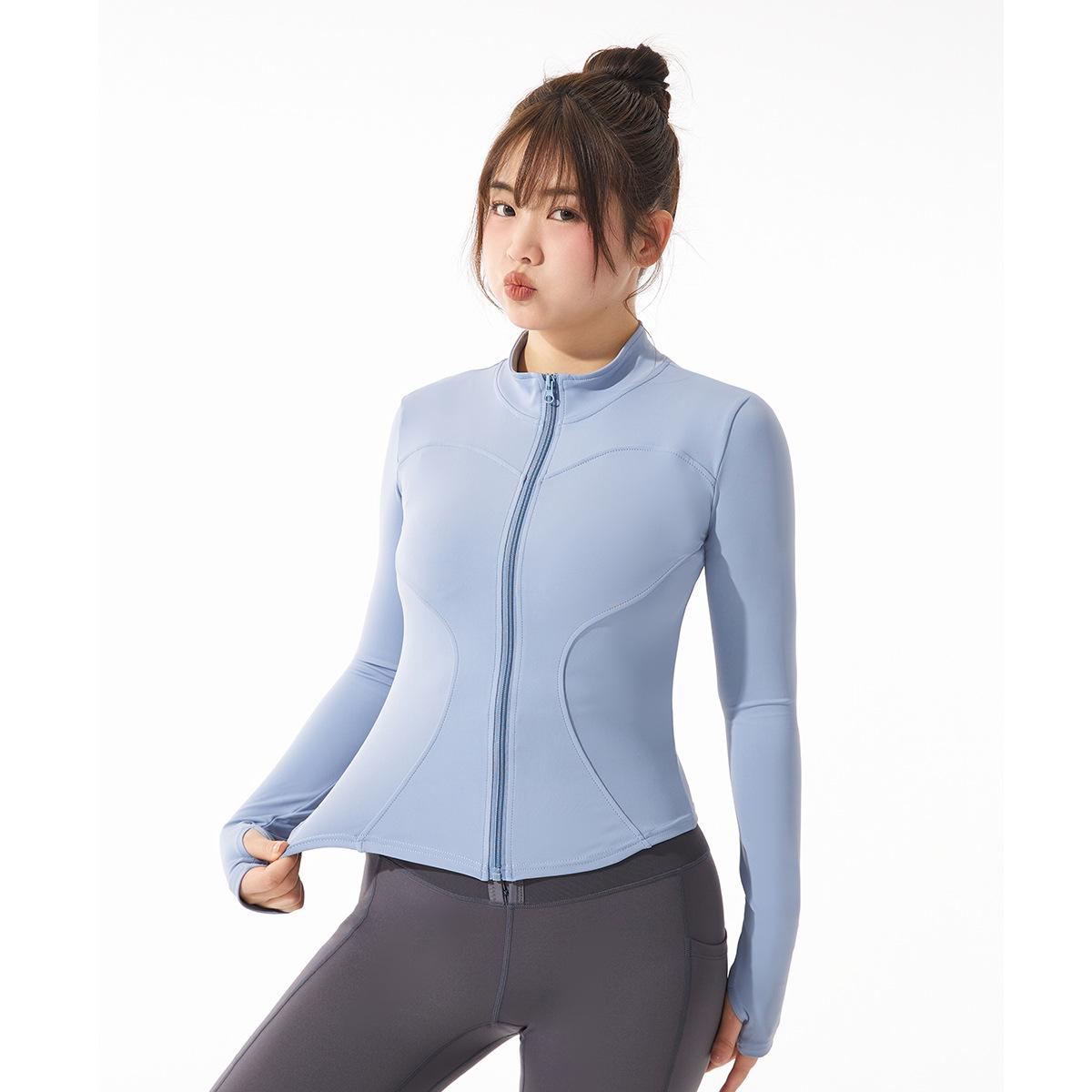 

Женская футболка с длинным рукавом для йоги на весну и осень - футболка для пилатеса, бега, фитнеса XL (125-140 Jin)