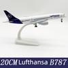 20cm Lufthansa Model Plane B787 Metal Replica Model Plane Aviation Simulation Scale Aircraft Collection Toys Boys Kids