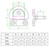 6mm Folding Deck Pad Eyes Lashing D Ring Tie Down Point Anchor Fixing Cleat Plate Mirror Polish Marine Grade 316 Stainless Steel