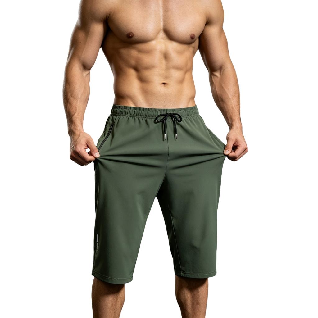 Men's Casual Knee-Length Shorts - Lightweight Quick-Dry Breathable Relaxed Fit for Sports and Outdoor Activities