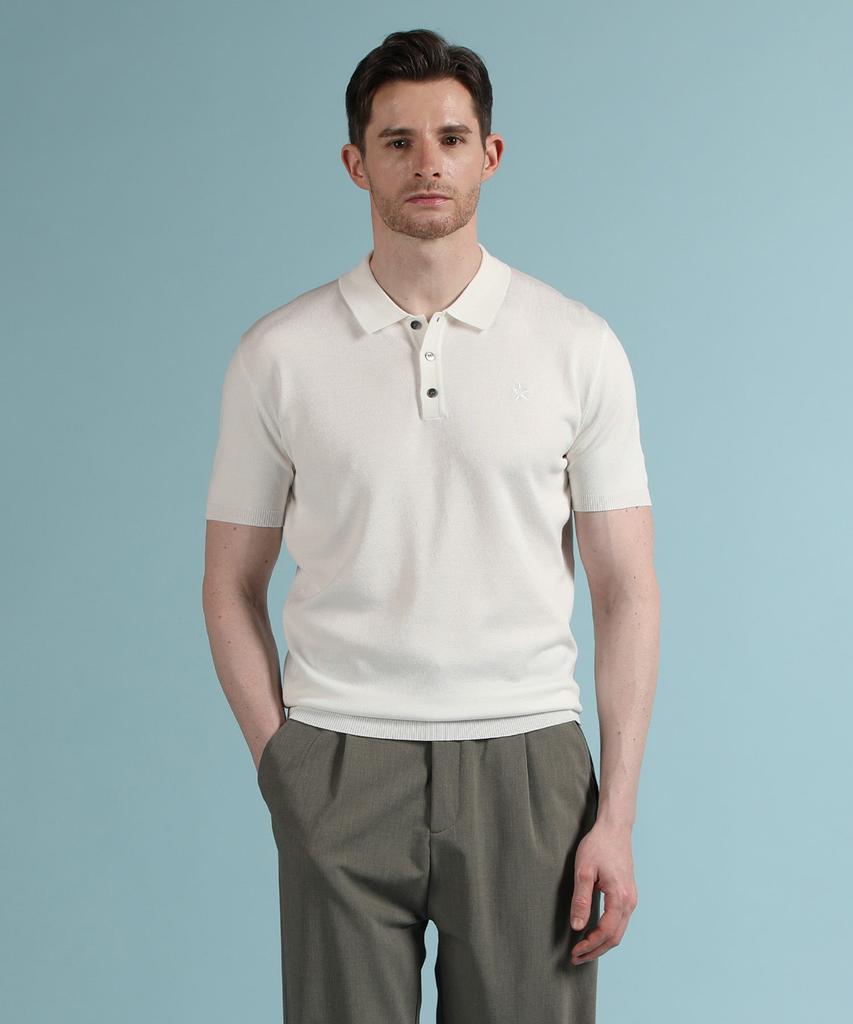 PANICALE White Viscose Blend Polo Knit (Type A)
