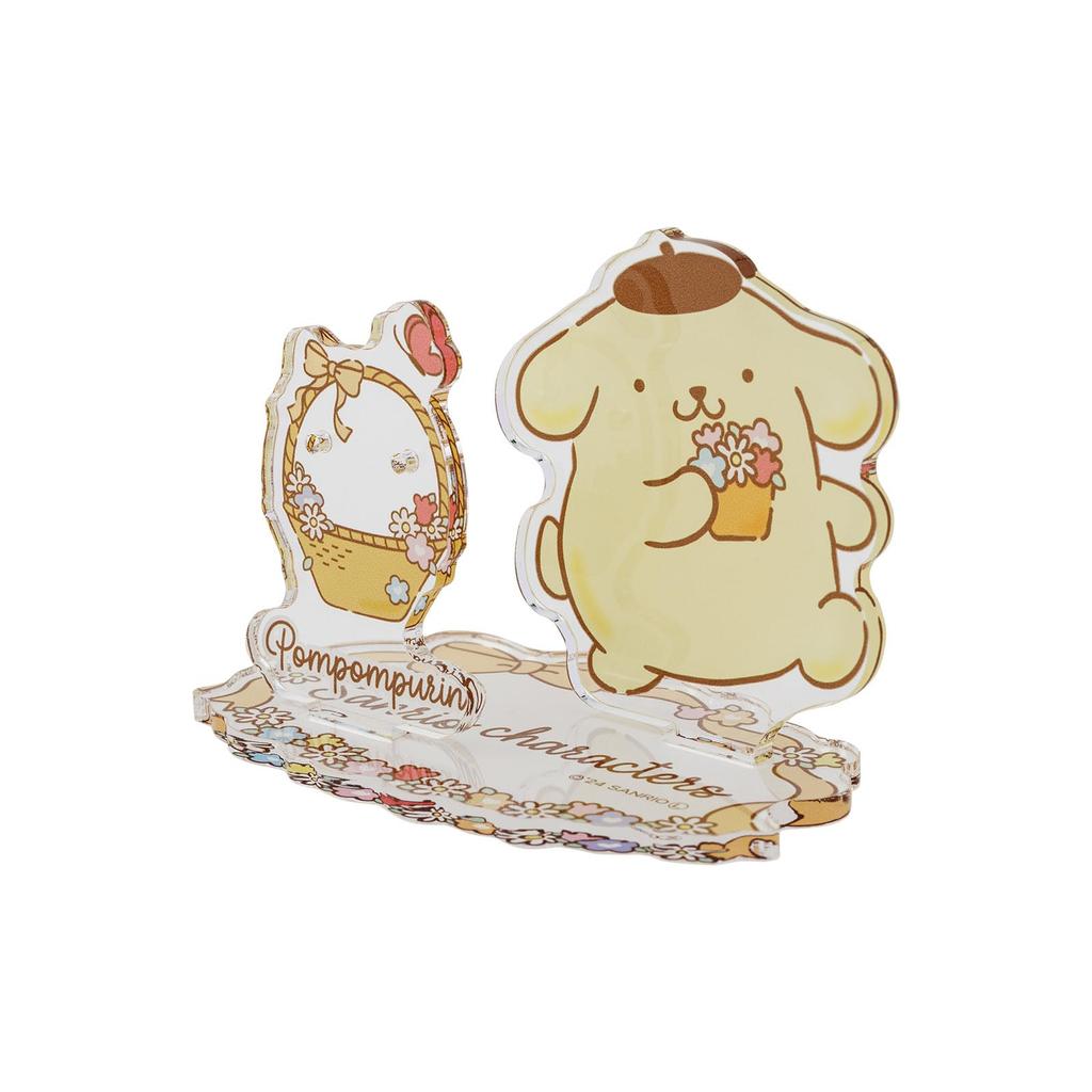 White Clover Pompompurin Acrylic Sanrio Characters Acrylic Display Stand for and Rings Stand, Necklaces, Earrings, (AS-SAPOM01)
