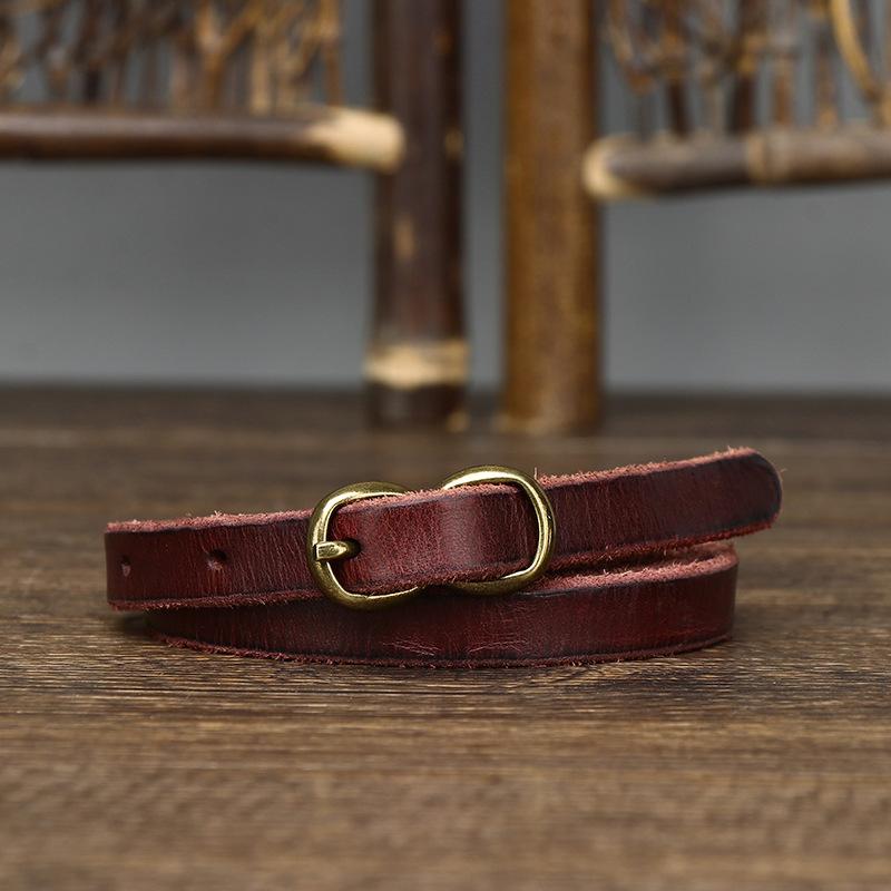 

Декоративный женский тонкий ремень с восьмитипной пряжкой и пальто, женский ремень из натуральной яловой кожи в стиле ретро с модными тенденциями 95cm