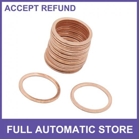 Медные прокладки-шайбы M17x21ммx1мм Плоские уплотнительные шайбы для автомобилей Кольца-пластины 20 шт.
