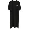 2026 Summer Women's Versatile Korean Style Short Sleeve Slit Midi Dress T-Shirt