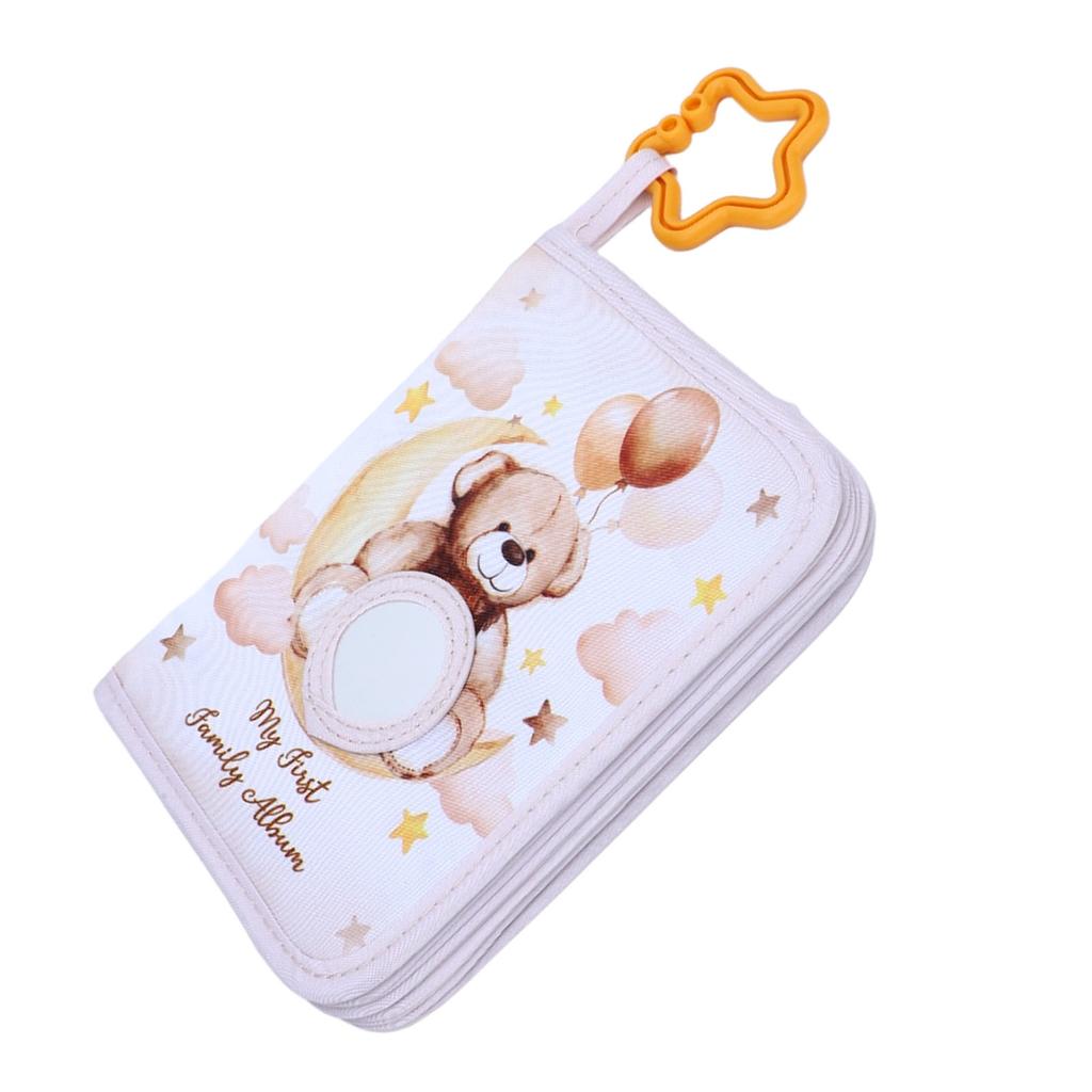 My First Family Album Soft Photo Cloth Book for Newborn Toddlers Hold 17 Photos Brown Bear Family Album Picture Book