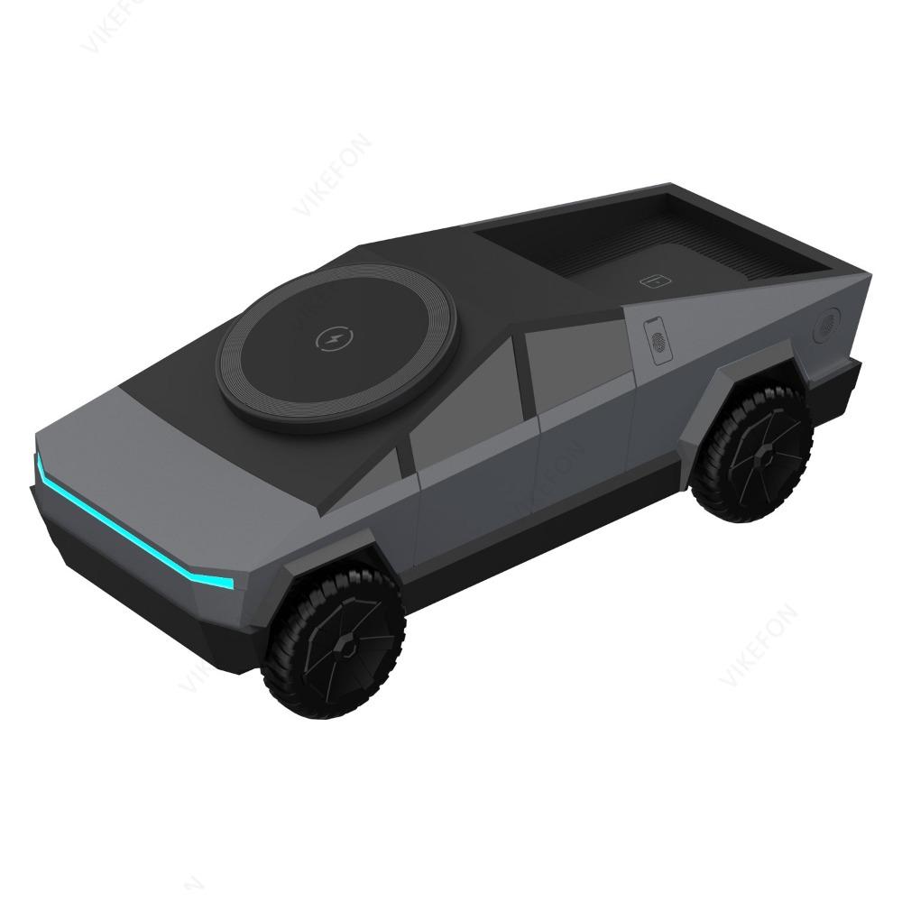 

Украшение на приборную панель автомобиля 3 в 1 Беспроводная зарядная подставка для телефона, наушников, для Apple и Samsung Galaxy Watch, украшение для автомобиля серый