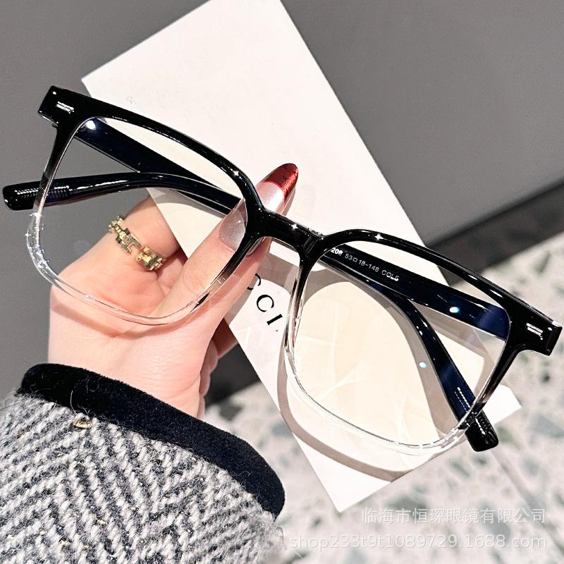 Square Transparent Women's Reading Glasses Blue Light Blocking Computer Eyewear TR90 Big Presbyopic Eyeglasses Lesebrille +1.5
