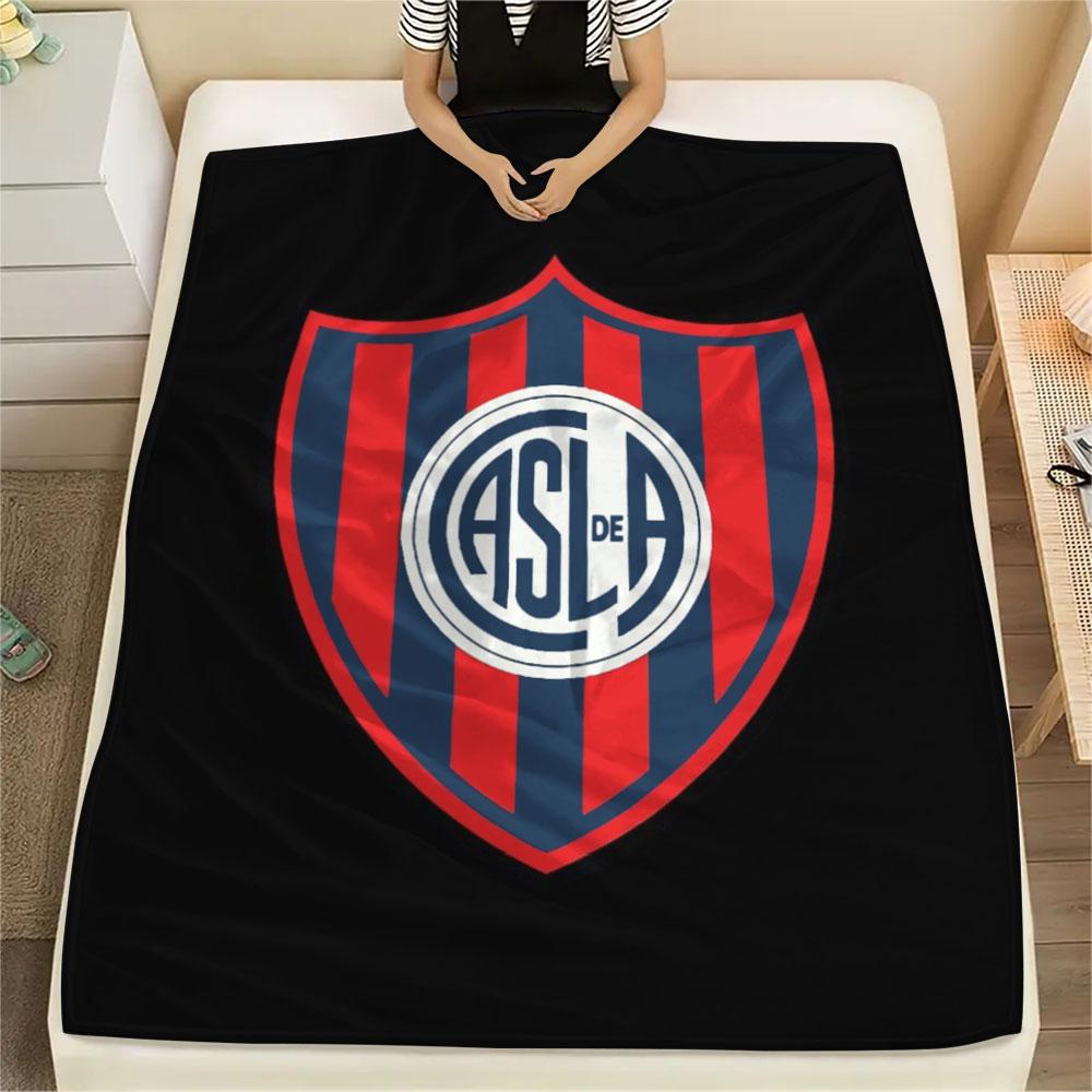 San Lorenzo de Almagro Printed Flannel Blanket, soft throw for bedroom sofa, washable,soccer fan merchandise, great gift.