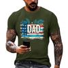 Men's Loose Fit Short Sleeve T Shirt Summer Casual Daily Wear Patriotic Flag Print Dad Graphic Tee for Father's Day Independence