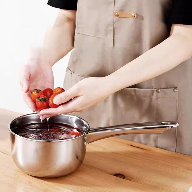 Stainless Steel Water Ladle Pan Pot Thickening Non-Stick Suop Pan With Handle Or Plastic Ladle Household Kitchen Cooking Gadgets