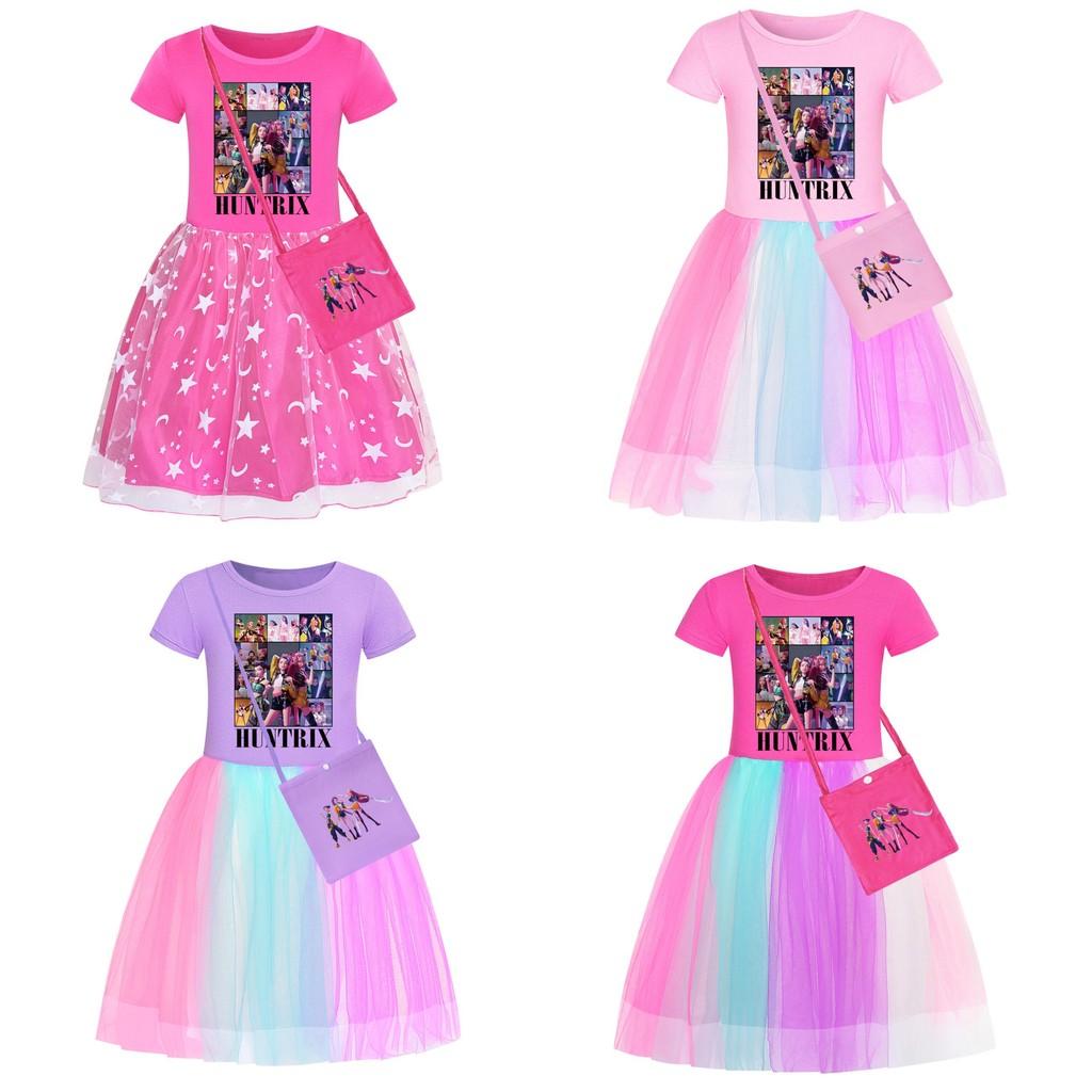 Kpop Hunters Demon Costumes Short Sleeve Star Pattern Children Casual Party