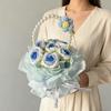 Handmade Crocheted Flower Basket Rose Sunflower Flowers Bouquet Couples Valentine'S Day Mother'S Day Teacher'S Day Gifts