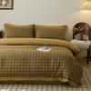 2026 Spring/Summer Men's Pure Cotton Striped 4-Piece Bedding Set: Washed Cotton Bed Sheet & Duvet Cover.